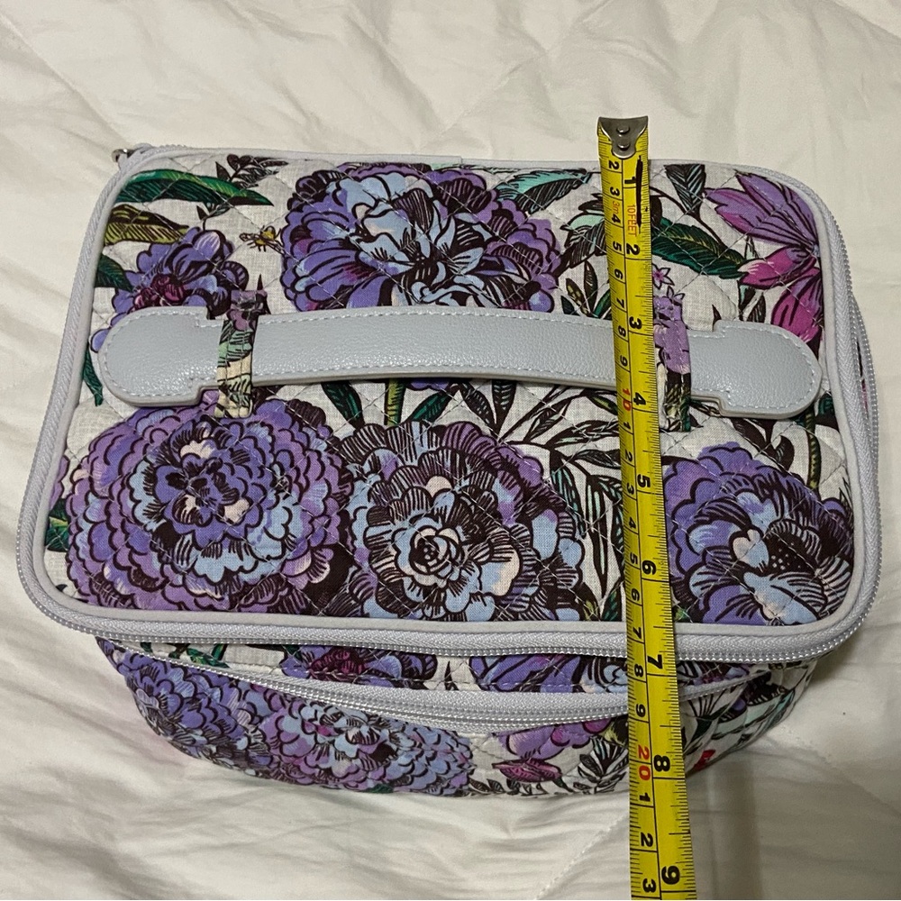 VERA BRADLEY LAVENDER MEADOW ICONIC BRUSH UP COSMETIC CASE - Picture 11 of 12